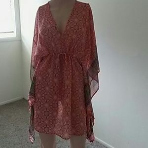 a real peach Sheer beach dress